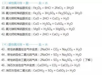 初三化學(xué)必考的那些公式及化學(xué)反應(yīng)